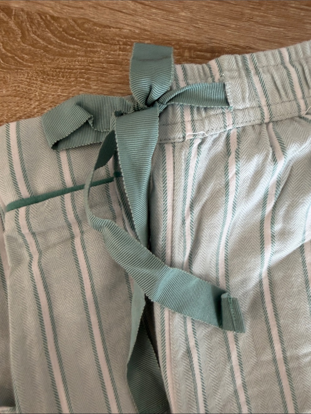 Macy's Women's Light Blue and White Striped Pajama Pants - Picture 4 of 6